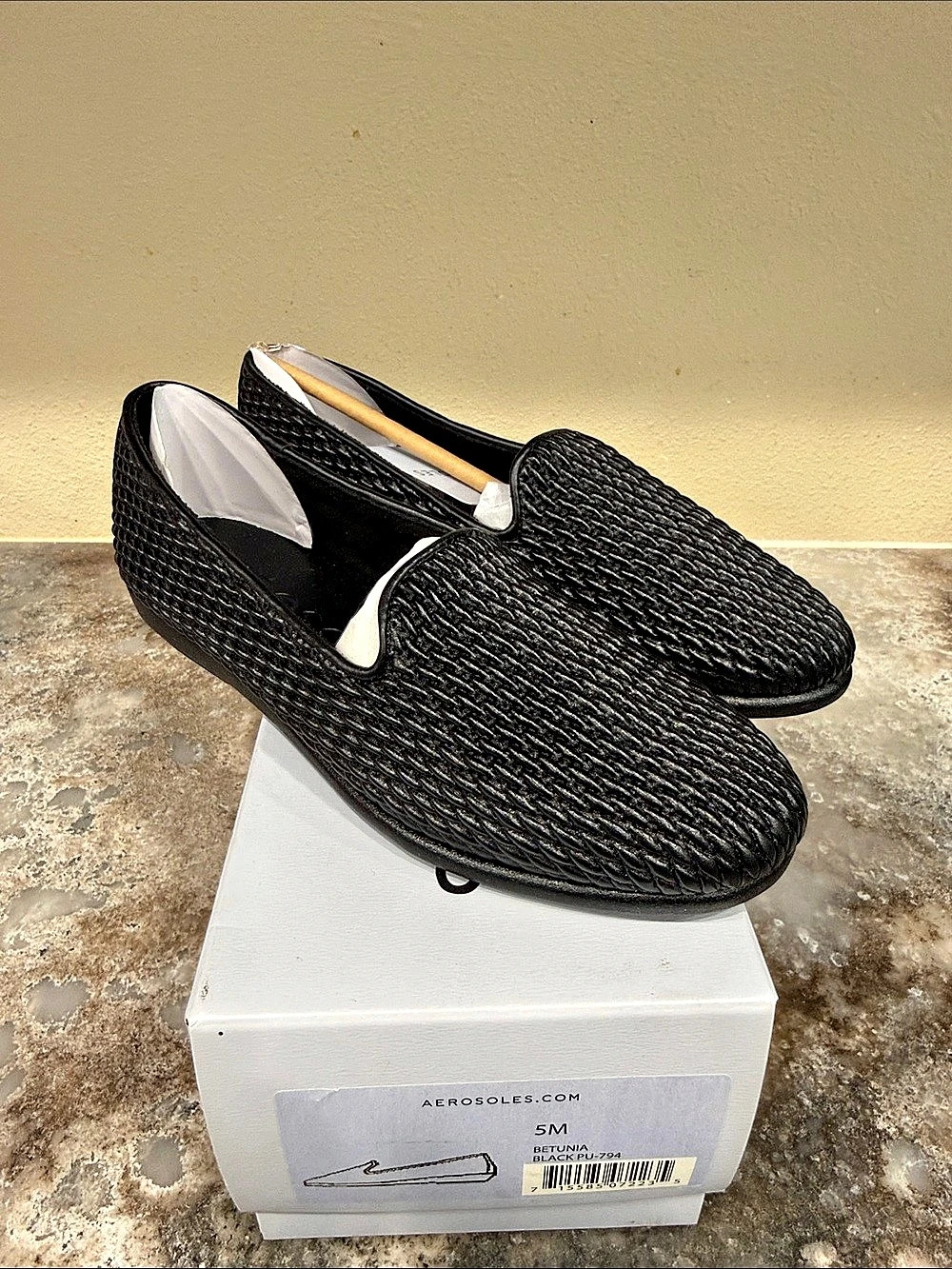 Aerosoles Betunia Black Slip-On Loafers US 5M